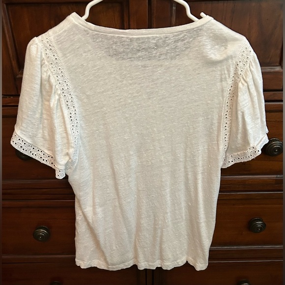 NWOT J. Crew White Eyelet Short Sleeve Top, Size Medium - Picture 4 of 12